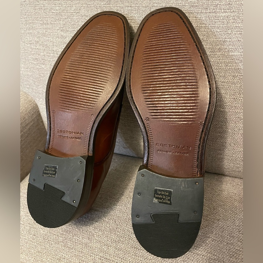Bostonian Ricardo Lace Up Brown Derby Dress Shoes, Genuine Leather Round Toe 9 - Picture 6 of 16